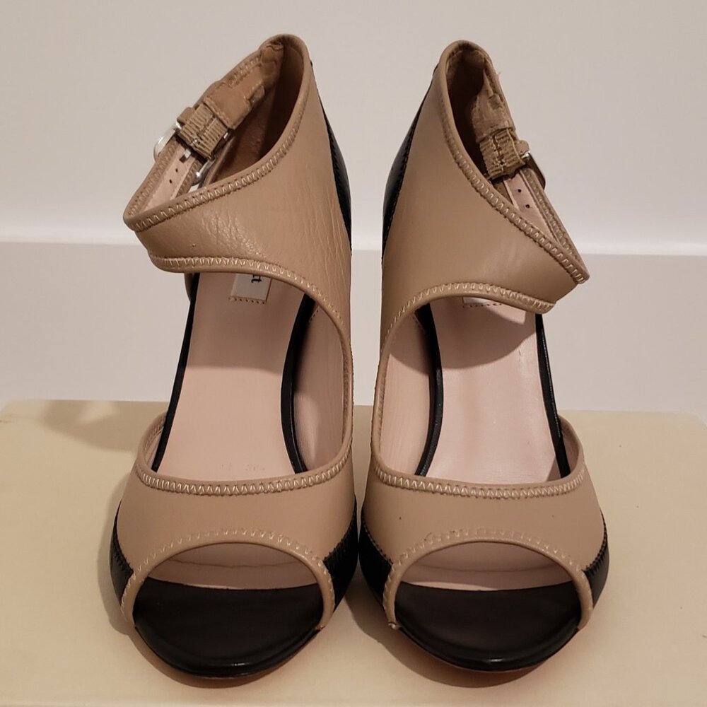 L.K. Bennett London Black and Nude Leather Heels